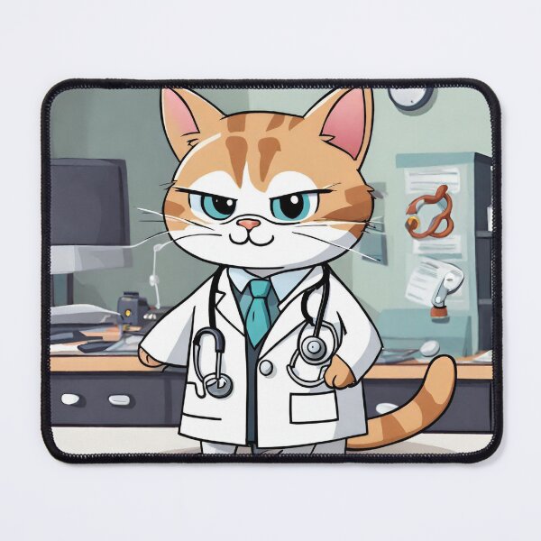 Item preview, doctor cat cartoon designed and sold by pig2u.