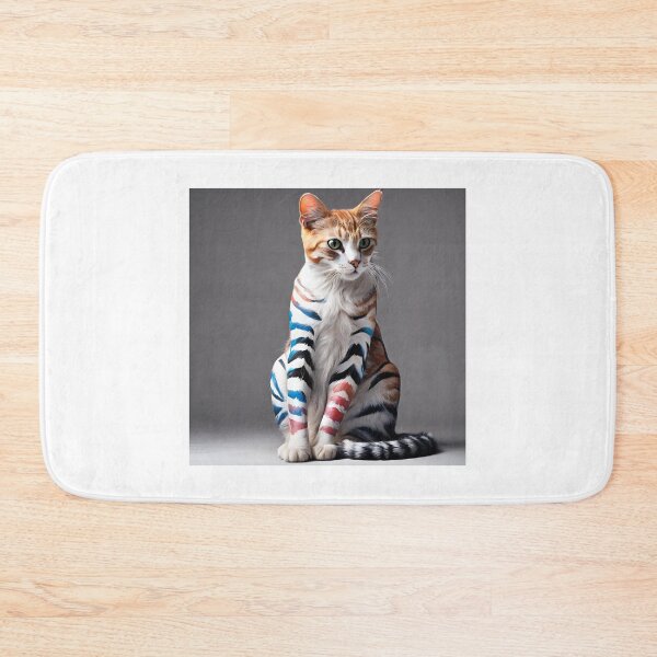 Item preview, cat colorfiul bodypaint designed and sold by pig2u.