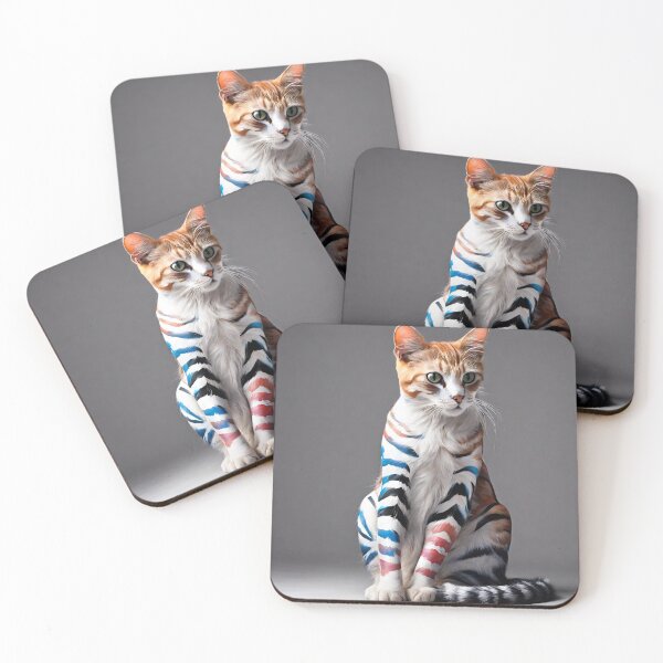 Item preview, cat colorfiul bodypaint designed and sold by pig2u.