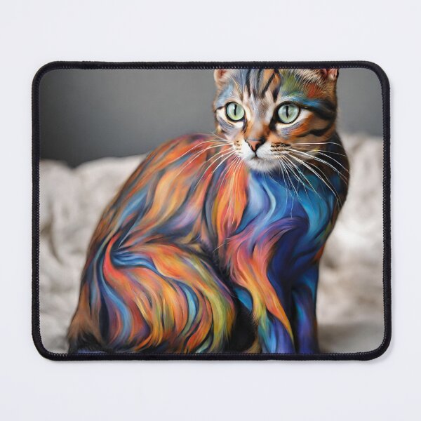 Item preview, cat colorfiul bodypaint designed and sold by pig2u.
