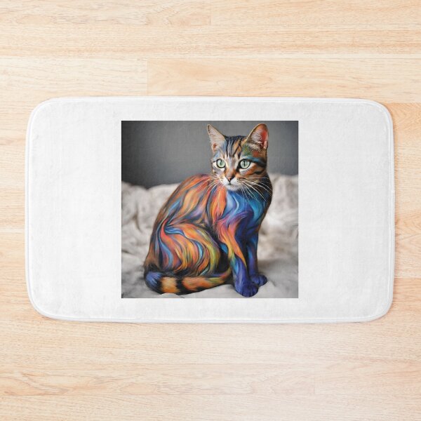 Item preview, cat colorfiul bodypaint designed and sold by pig2u.