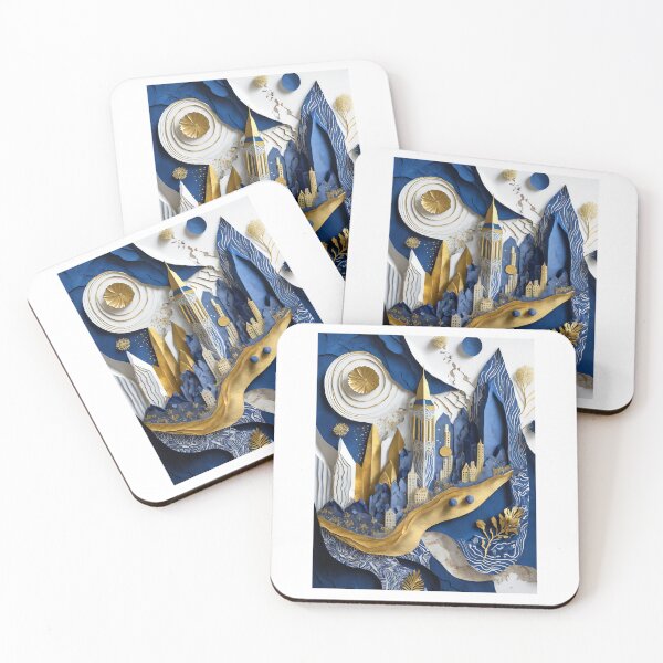 Item preview, Midnight Reverie: Gold and City Dreams designed and sold by Merakiartshop.