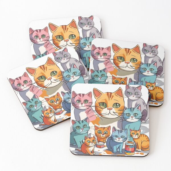 Item preview, cats waterpaint digital paper designed and sold by pig2u.