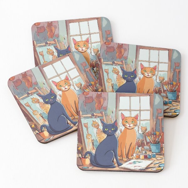 Item preview, cats waterpaint digital paper designed and sold by pig2u.