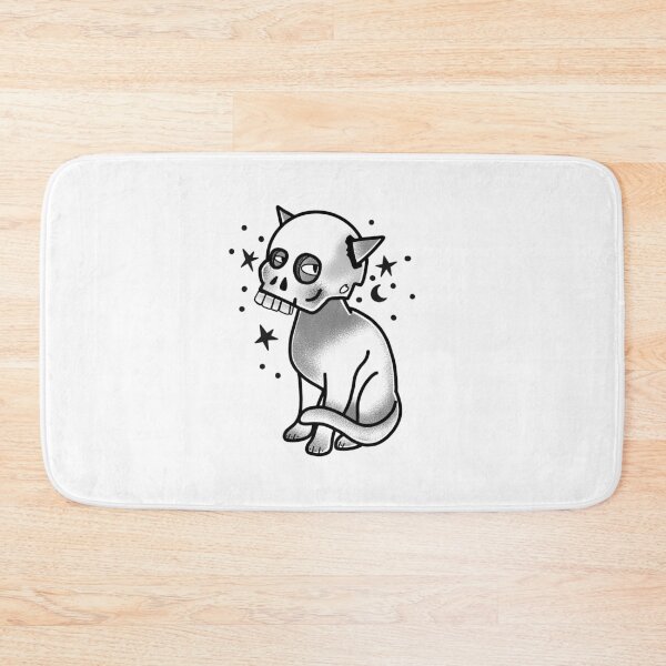 Item preview, Witchcore Boho Tattoo Cat in a skull designed and sold by jazzydevil.