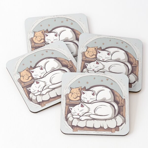 Item preview, 3 cats sleeping on the bed designed and sold by pig2u.