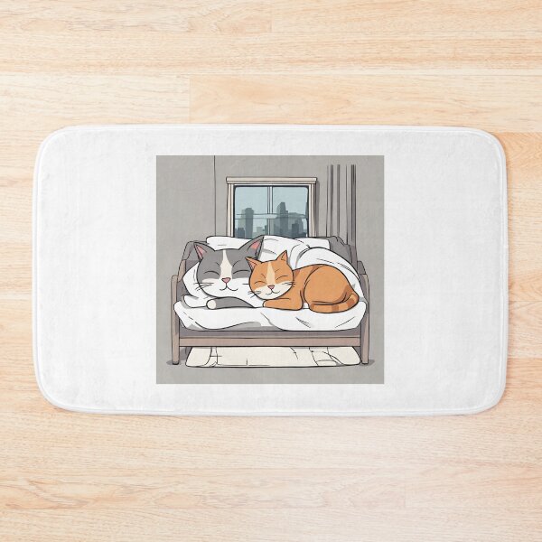 Item preview, 2 cats sleeping on the bed designed and sold by pig2u.