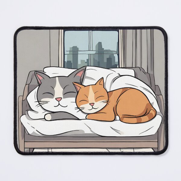 Item preview, 2 cats sleeping on the bed designed and sold by pig2u.