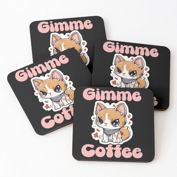 Item preview, gimme coffee, cute angry kitten designed and sold by Reflect33.
