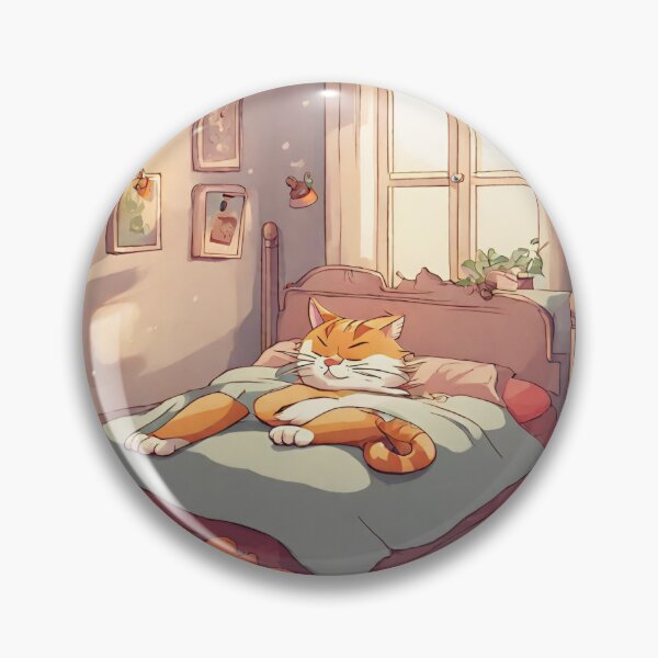 Item preview, cat sleeping on the bed designed and sold by pig2u.