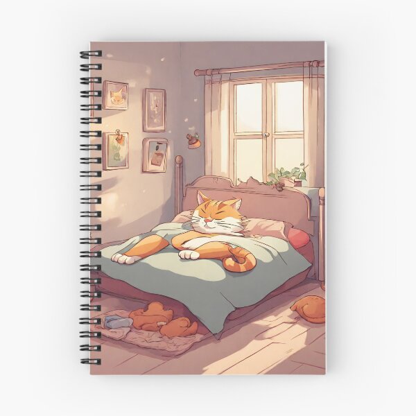 Item preview, cat sleeping on the bed designed and sold by pig2u.