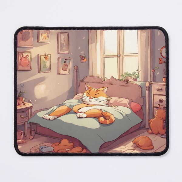 Item preview, cat sleeping on the bed designed and sold by pig2u.