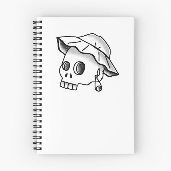 Item preview, Witchcore Boho Tattoo Skull in a sun hat designed and sold by jazzydevil.