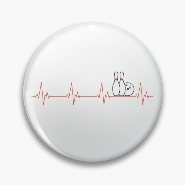Artikelvorschau,  Bowling Heartbeat EKG Pulse Line niedliches Umrissdesign für das Bowling-Team entworfen und verkauft von venomousvector.