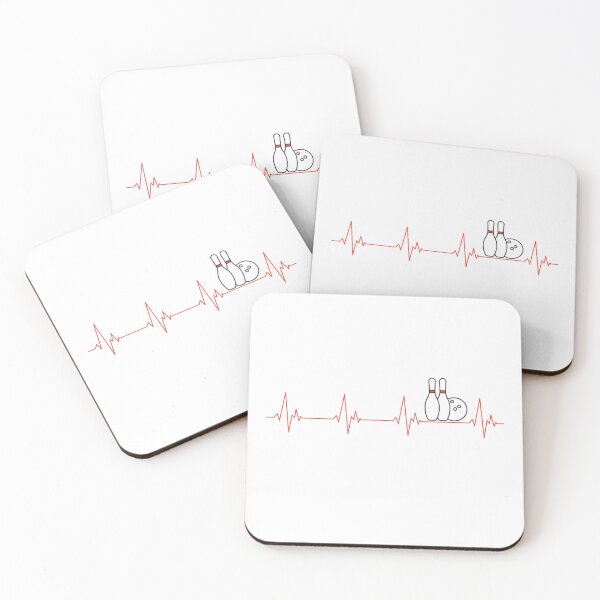Artikelvorschau,  Bowling Heartbeat EKG Pulse Line niedliches Umrissdesign für das Bowling-Team entworfen und verkauft von venomousvector.