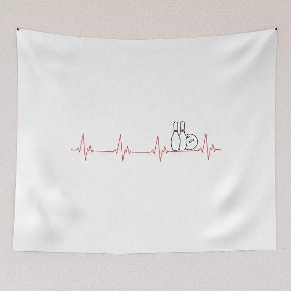 Item preview,  Bowling Heartbeat EKG Pulse Line cute outline design for Bowling Team designed and sold by venomousvector.