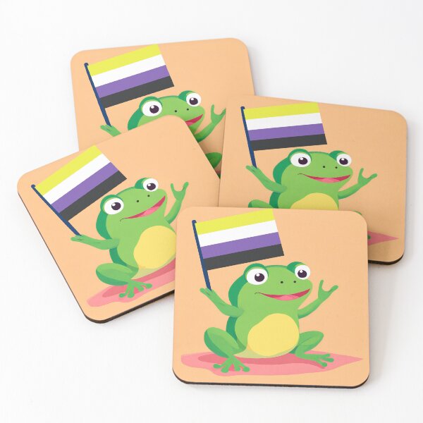 Item preview, NON BINARY FROG holding a flag designed and sold by NESIHO.