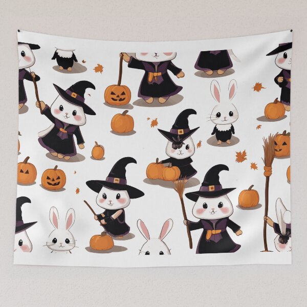 Item preview, Cute Bunnies Wearing Halloween Costumes designed and sold by dennaibz.