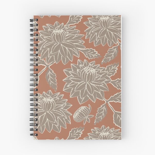 Aperçu de l'œuvre Motif floral de dahlias d'automne créée et vendue par illidesign.