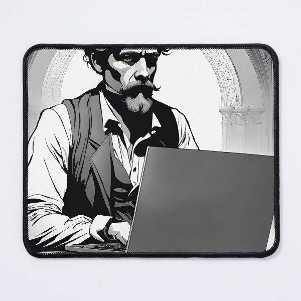 Item preview, An old school writer and his laptop designed and sold by Hensfield.