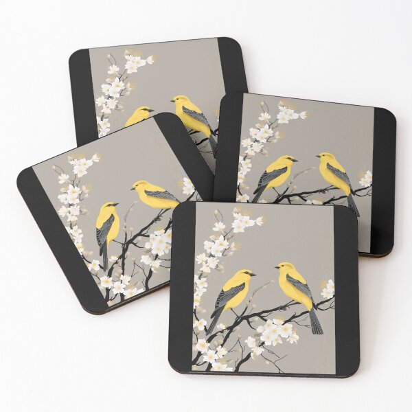 Item preview, Two American Goldfinch On A White Apricot Branch designed and sold by GageStore.