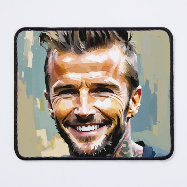 Item preview, Portrait of younger smiling David Beckham in oil designed and sold by clon-dot-net.