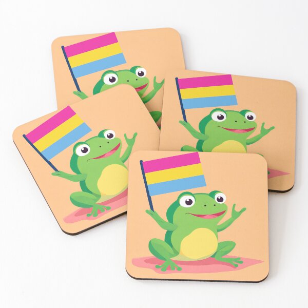 Item preview, PANSEXUAL FROG holding a pansexual flag designed and sold by NESIHO.