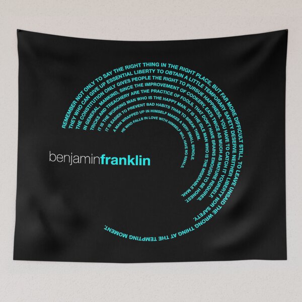 Artikelvorschau, Poster mit berühmten Zitaten von Benjamin Franklin [Aqua] entworfen und verkauft von CMYKStudio.