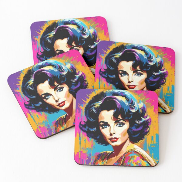 Item preview, Artistic portrait of Elizabeth Taylor on pop art background designed and sold by clon-dot-net.