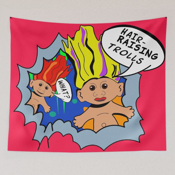 Item preview, Hair-Raising Trolls Pop Art – Retro Nostalgia with Iconic Speech Bubbles designed and sold by Fun Funky Designs.