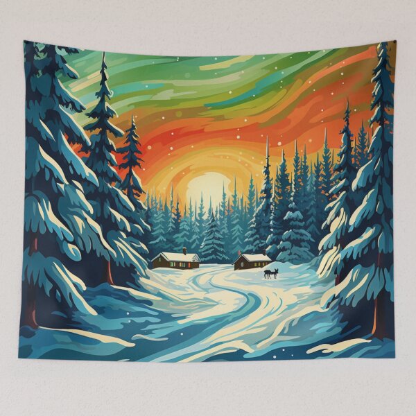 Item preview, A Pop Art Travel Print of Lapland - Finland  designed and sold by StudioRedKoala.
