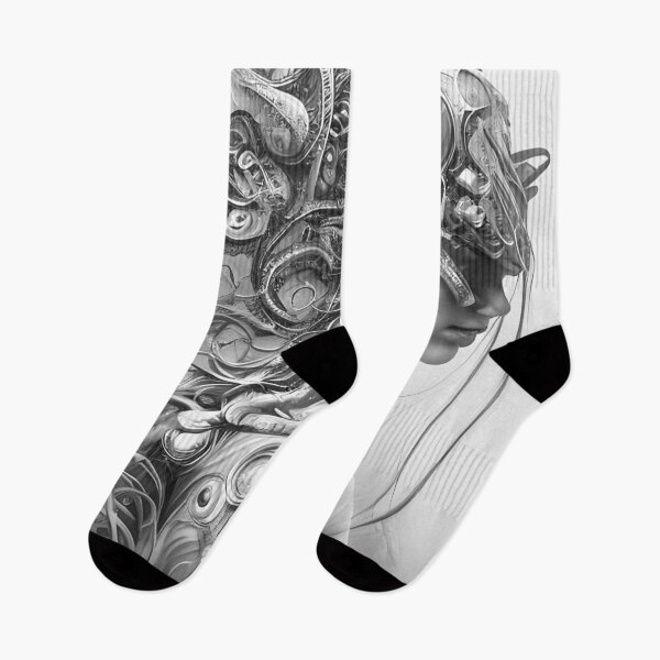 Item preview, Beautiful Futuristic Female Warrior  Black and White designed and sold by PyxieZen.