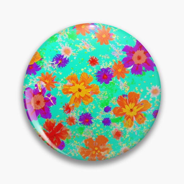 Item preview, Colorful flowers on teal  designed and sold by Photopat.