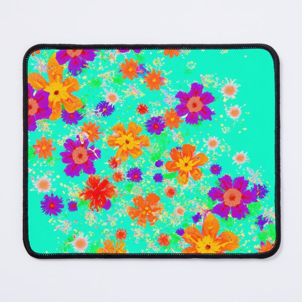 Item preview, Colorful flowers on teal  designed and sold by Photopat.