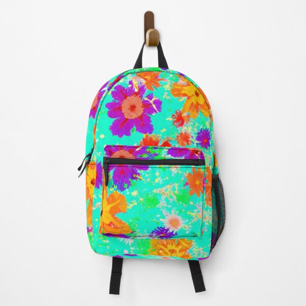 Item preview, Colorful flowers on teal  designed and sold by Photopat.