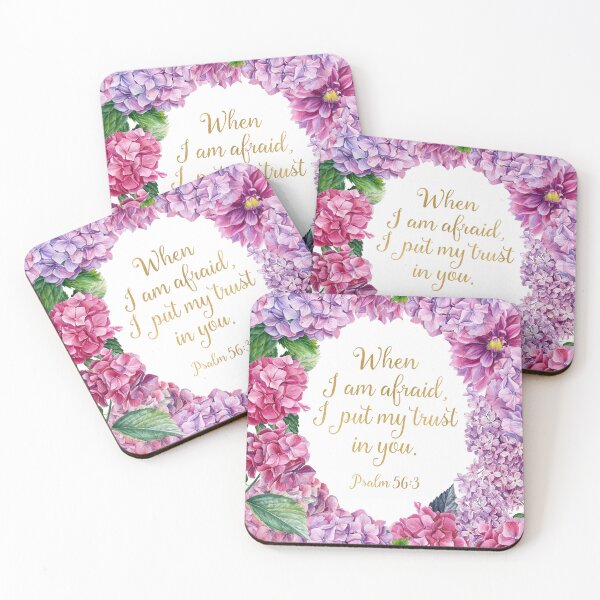 Item preview,  "When I am afraid, I put my trust in you." Psalm 56:3 (Hydrangea Flowers) designed and sold by Paper Bee Gift Shop.