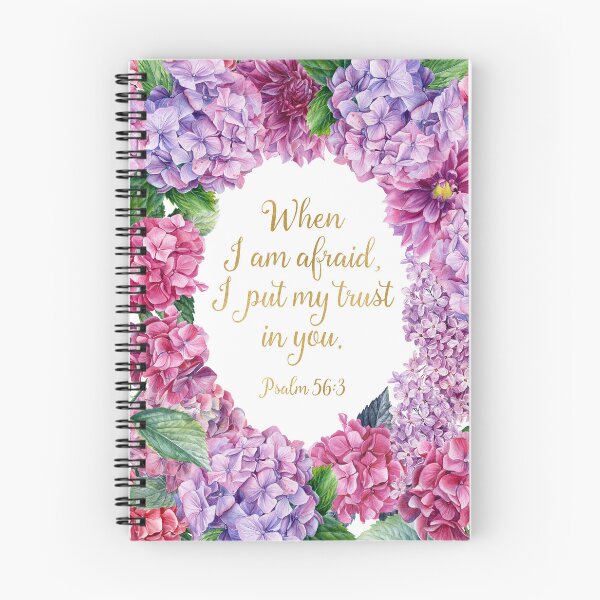 Item preview,  "When I am afraid, I put my trust in you." Psalm 56:3 (Hydrangea Flowers) designed and sold by Paper Bee Gift Shop.