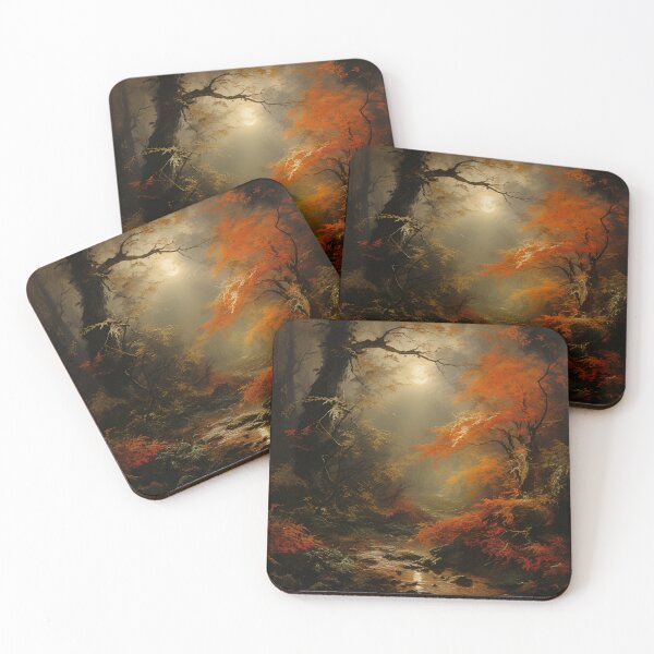 Item preview, Sunrise, or sunset, in a forest drawn by an impressionist designed and sold by PetroliniVideo.