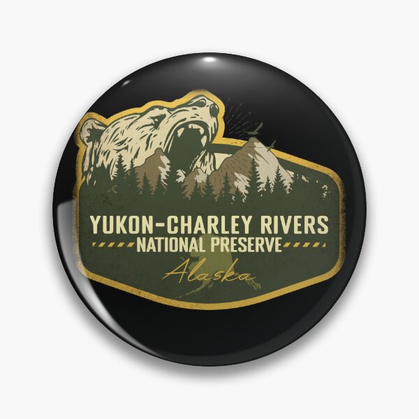 Item preview, Yukon-Charley Rivers National Preserve Alaska Retro Badge Camping Hiking Outdoor Adventure designed and sold by mountainfad.