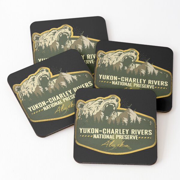 Item preview, Yukon-Charley Rivers National Preserve Alaska Retro Badge Camping Hiking Outdoor Adventure designed and sold by mountainfad.