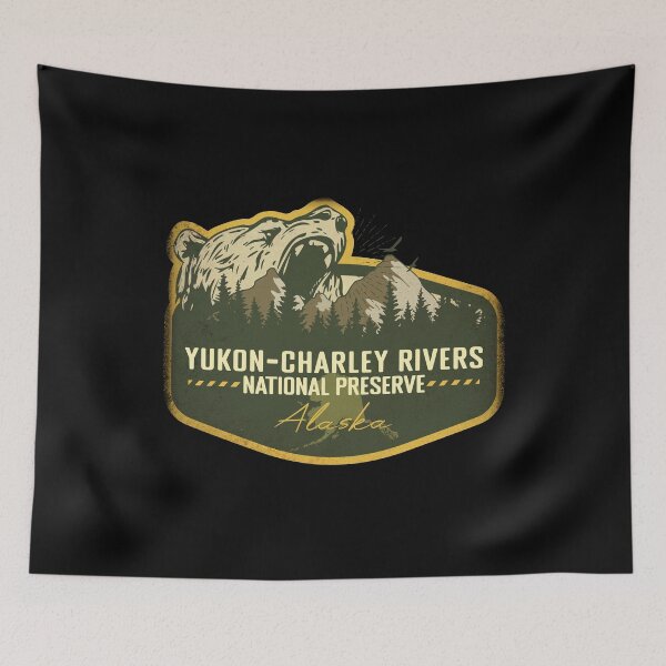 Item preview, Yukon-Charley Rivers National Preserve Alaska Retro Badge Camping Hiking Outdoor Adventure designed and sold by mountainfad.