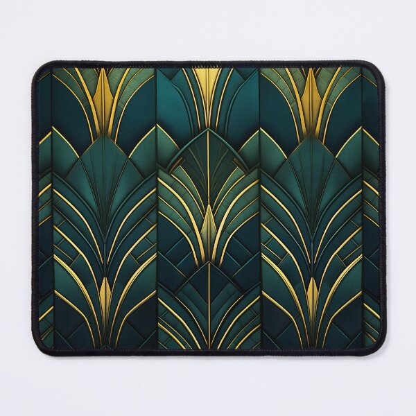 Item preview, Gatsby-Inspired Dark Green Gold Art Deco Pattern  designed and sold by Vic Torys ☆.