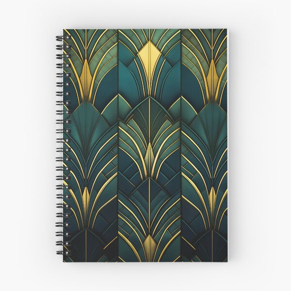 Item preview, Gatsby-Inspired Dark Green Gold Art Deco Pattern  designed and sold by Vic Torys ☆.