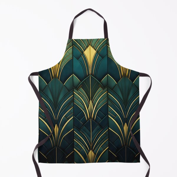 Item preview, Gatsby-Inspired Dark Green Gold Art Deco Pattern designed and sold by Vic Torys ☆.