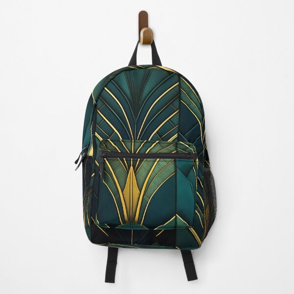 Item preview, Gatsby-Inspired Dark Green Gold Art Deco Pattern designed and sold by Vic Torys ☆.
