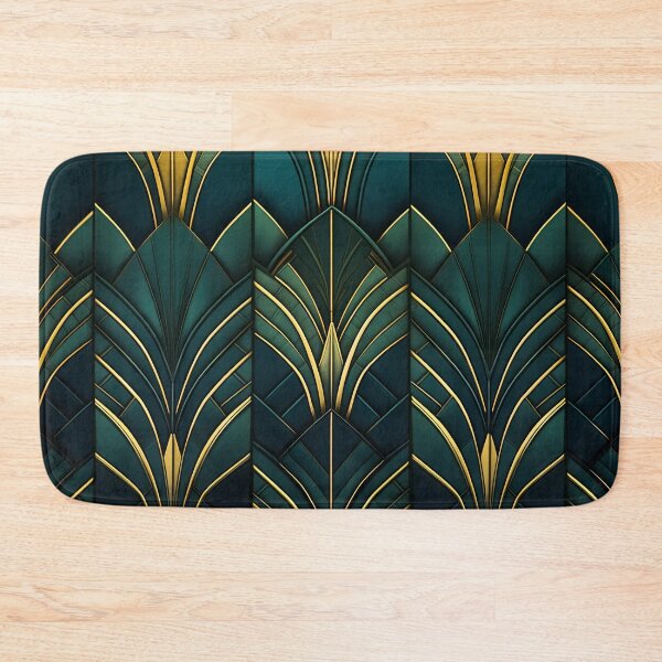 Item preview, Gatsby-Inspired Dark Green Gold Art Deco Pattern  designed and sold by Vic Torys ☆.