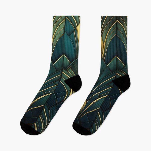 Item preview, Gatsby-Inspired Dark Green Gold Art Deco Pattern  designed and sold by Vic Torys ☆.