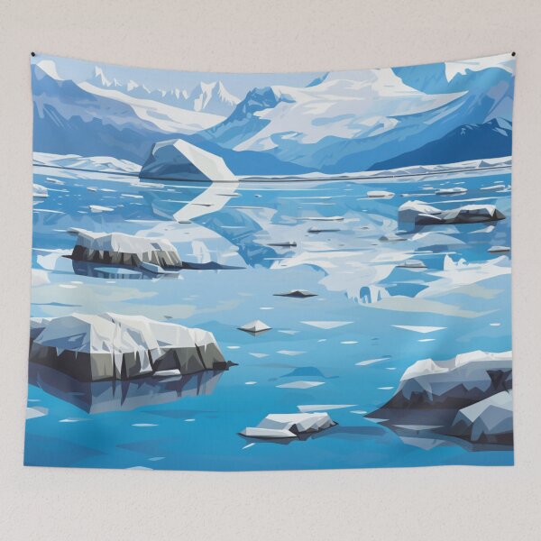 Artikelvorschau, A Pop Art Travel Print of Jökulsárlón - Iceland  entworfen und verkauft von StudioRedKoala.