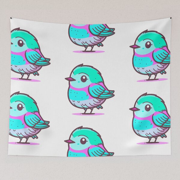 Item preview, Kawaii Chubby Amazonian Neon Birdie Digital Motif designed and sold by zolarche.