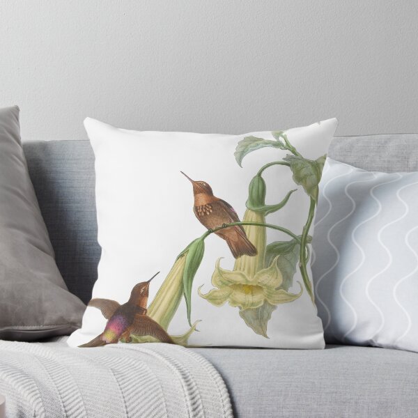 Item preview, Black Throated Sunbeam Hummingbirds Vintage Watercolor by John Gould Sweet Pretty Happy Birdwatching Gift designed and sold by ElegantTeaTime.